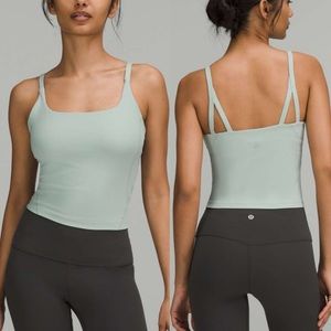 NEW Lululemon Strappy Nulu Shelf Tank Silver Blue